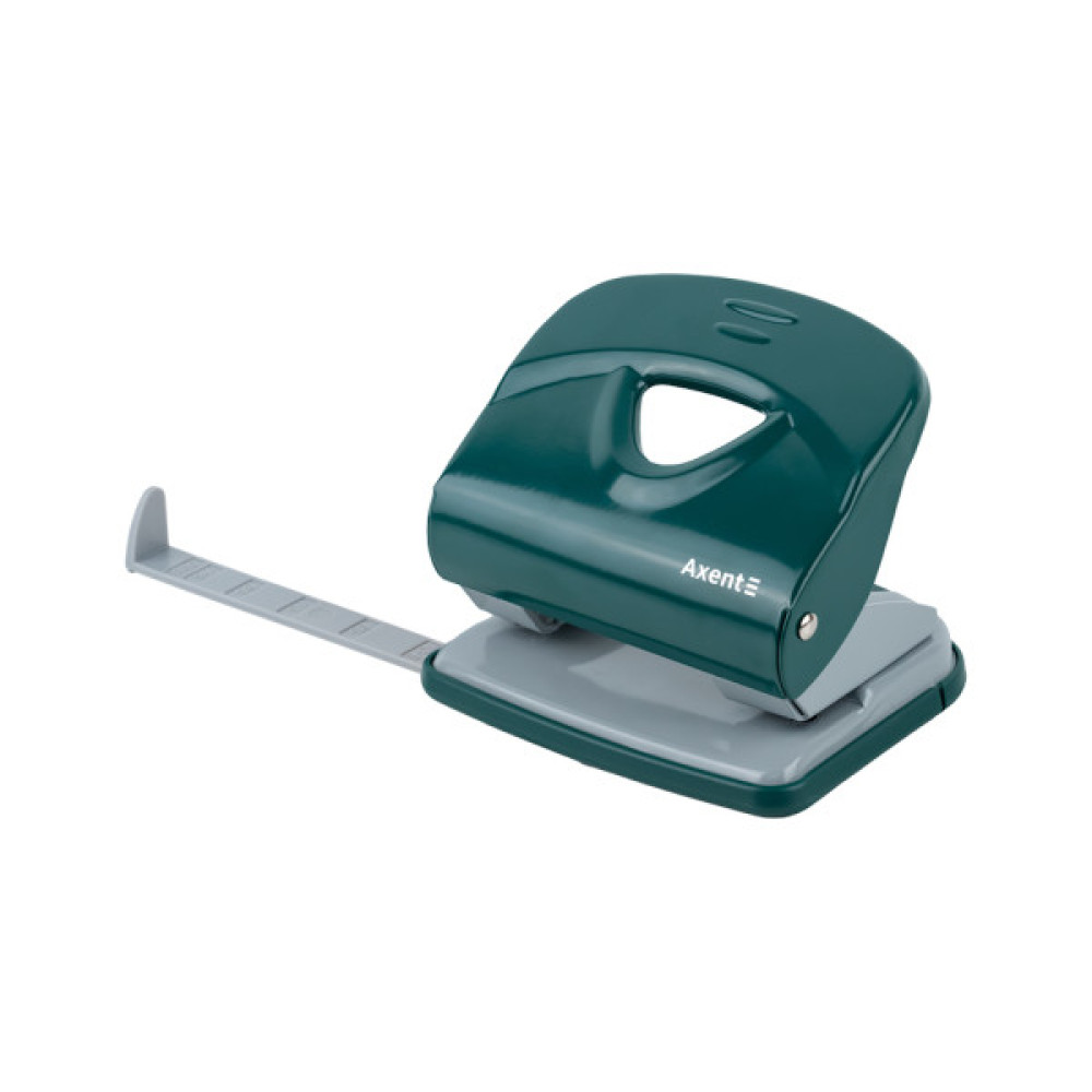 Діркопробивач Axent Exakt-2 металевий, 30арк, Earth colors зелений (3930-30-A)