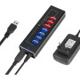 Концентратор Dynamode 4*USB3.0 data ports + 3*2.4А charge with Power Adaptor metal (DM-UH-P407) Концентратор Dynamode 4*USB3.0 data ports + 3*2.4А charge with Power Adaptor metal (DM-UH-P407)