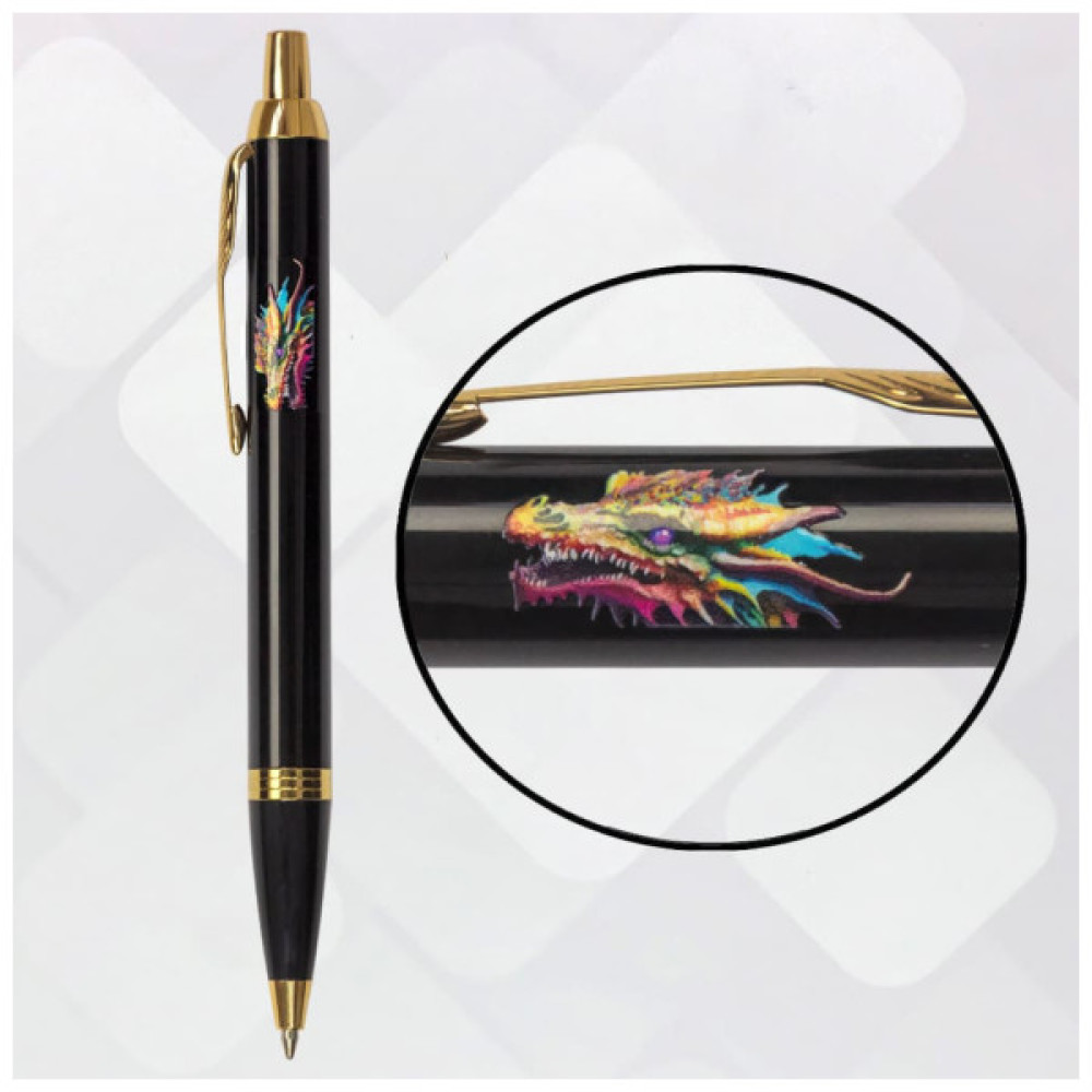 Ручка кулькова Parker IM 17 ZODIAC Black GT BP Яскравий Дракон (22032_Z3330u)