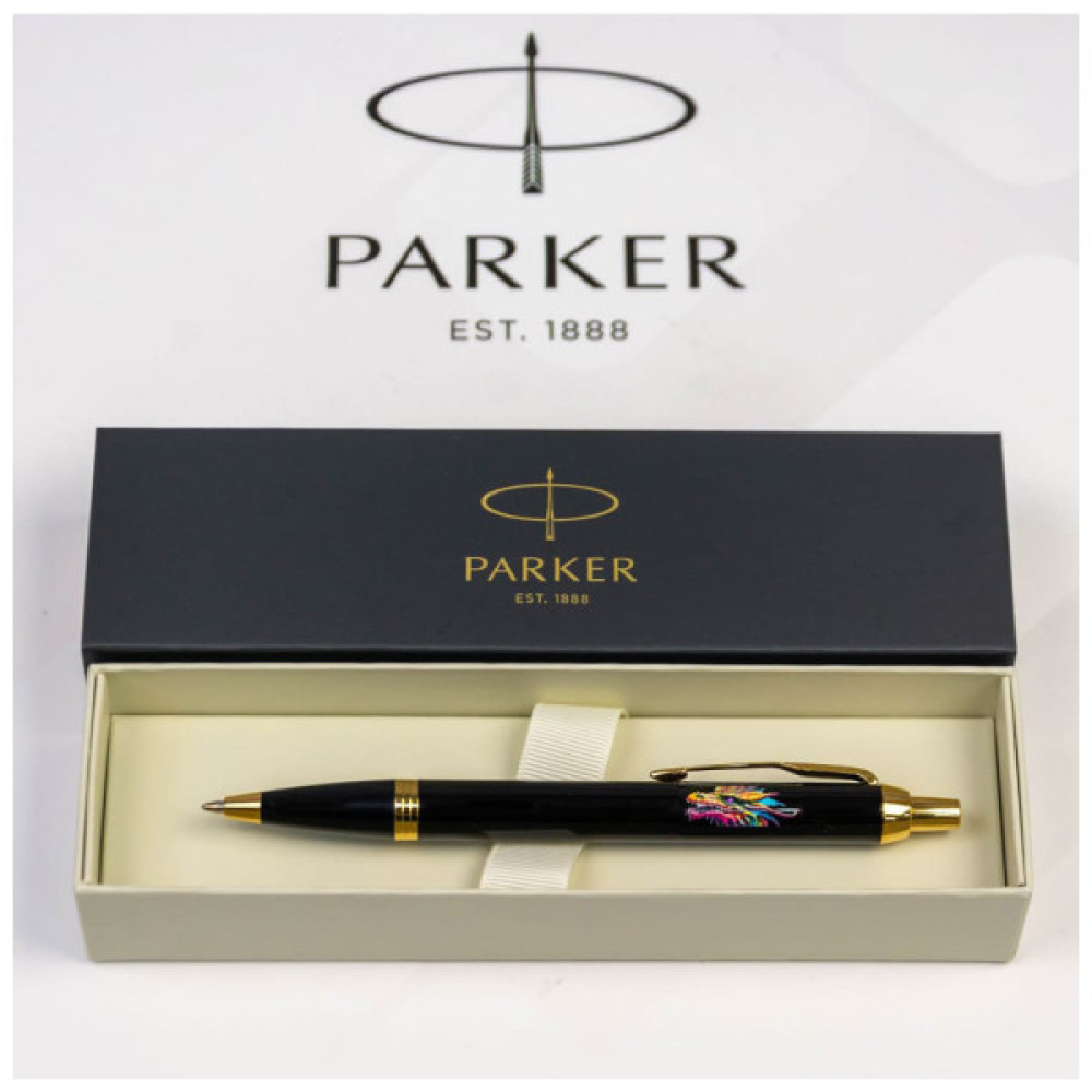 Ручка кулькова Parker IM 17 ZODIAC Black GT BP Яскравий Дракон (22032_Z3330u)