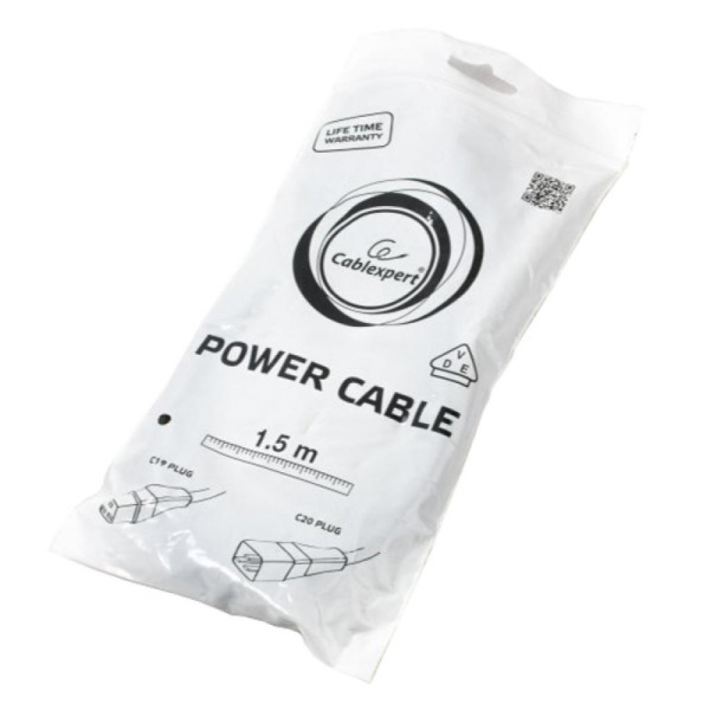 Кабель живлення C19 to C20 1.5m 1.5mm2 16A Cablexpert (PC-189-C19)