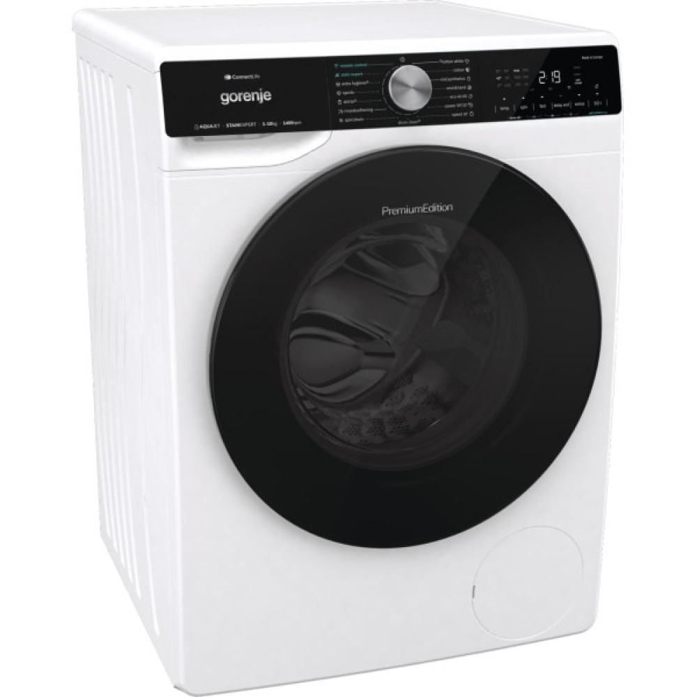 Пральна машина Gorenje фронтальна, 10кг, 1400, A+++, 60см, дисплей, інвертор, пара, Wi-Fi, підсвітка барабану, білий