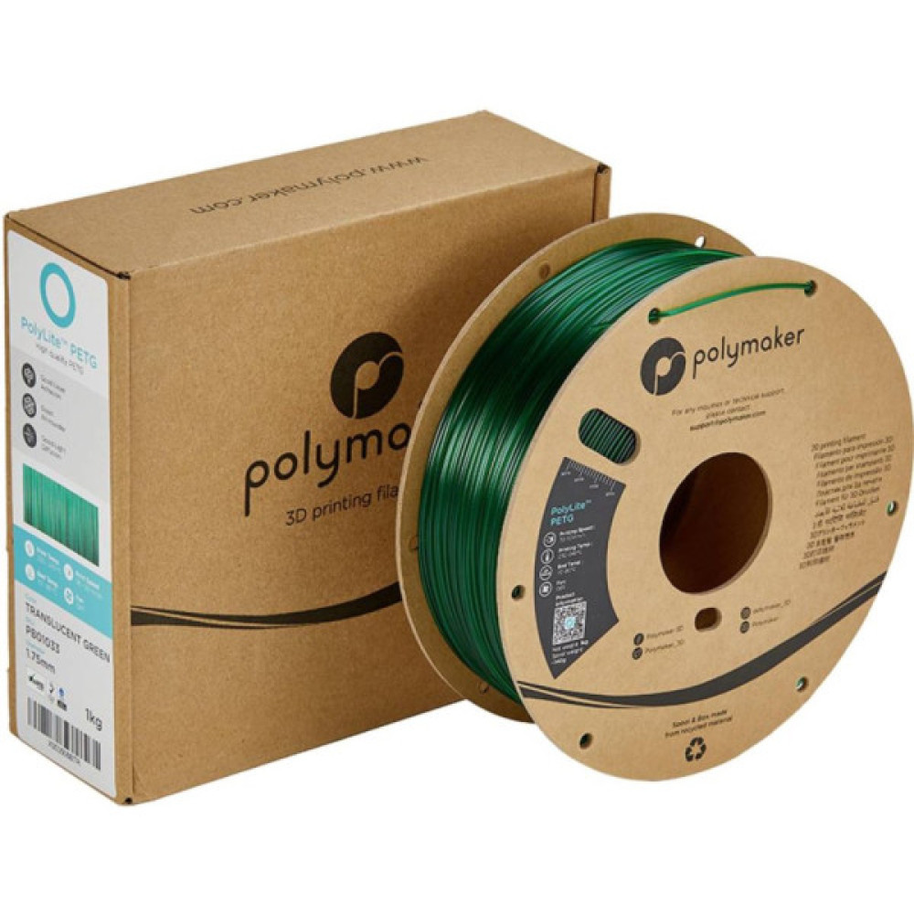 Пластик для 3D-принтера Polymaker PETG 1,75mm 1kg TRANSLUCENT GREEN (PB01033)