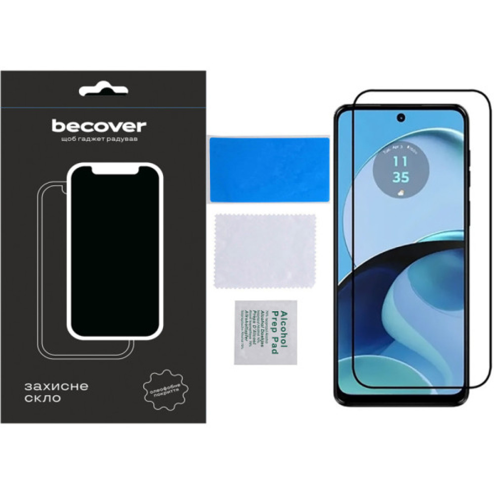 Скло захисне BeCover Motorola Moto G14 Black (709935) Скло захисне BeCover Motorola Moto G14 Black (709935)