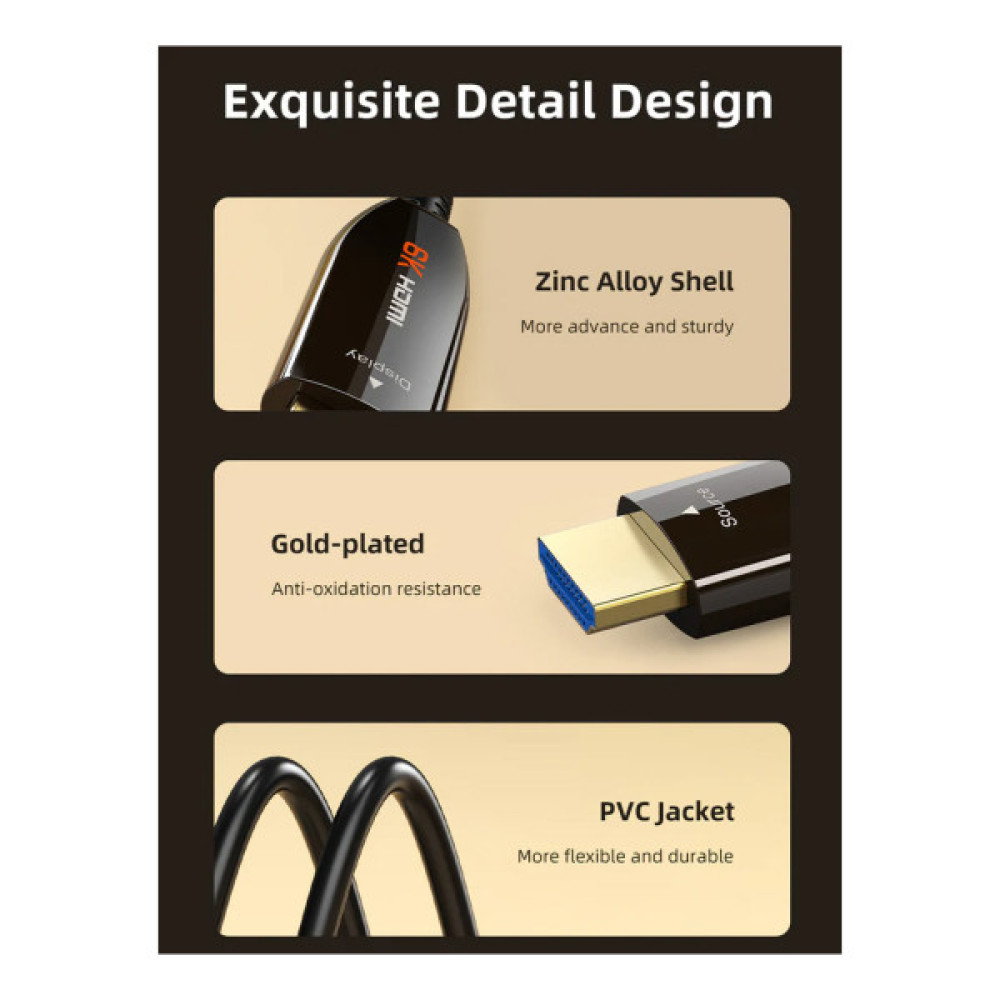 Кабель мультимедійний HDMI M to HDMI M 100.0m V2.1 AOC Cabletime (CA914555)