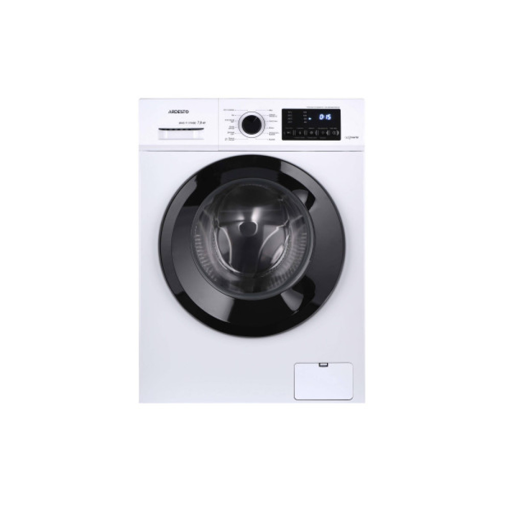 Пральна машина ARDESTO фронтальна, 7кг, 1400, А+++, 48см, дисплей, пара, інвертор, підсвіч.барабана, білий