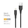 Дата кабель USB 2.0 AM to Lightning 1.0m 3A textured PVC black ColorWay (CW-CBUL094-BK)