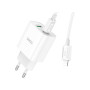Зарядний пристрій HOCO C80A Plus Rapido 1xUSB-C PD20W + 1xUSB QC3.0 + cable USB-C to Lightning White (6931474779892) Зарядний пристрій HOCO C80A Plus Rapido 1xUSB-C PD20W + 1xUSB QC3.0 + cable USB-C to Lightning White (6931474779892)