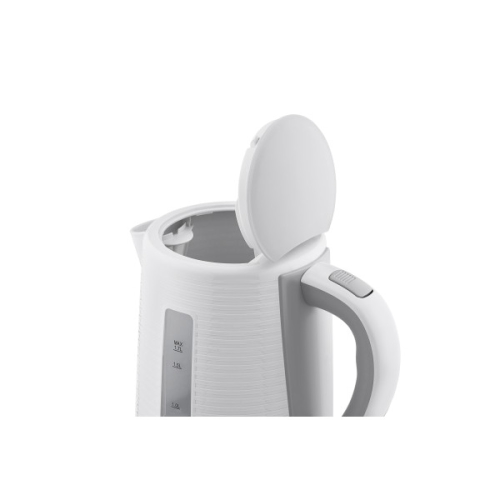 Електрочайник ARDESTO White stripes 1.7л, Strix, пластик, біло-сірий