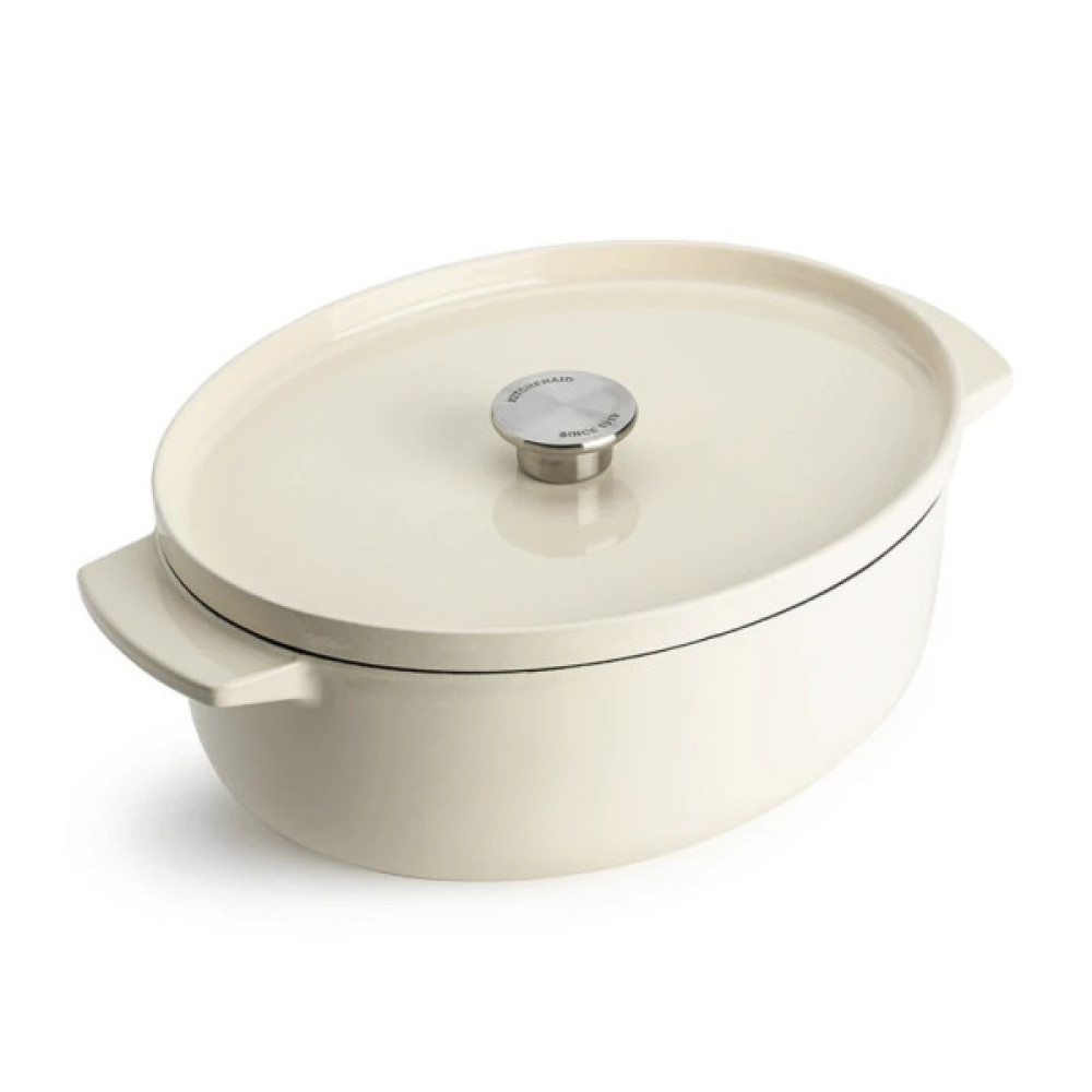 Гусятниця KitchenAid Cast Iron 30 см 5,6 л Мигдалевий крем (CC006062-001)