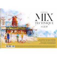 Альбом для малювання Школярик для змішаних технік, MUSE А4 20 аркушів 240г/м2 (PB-SC-020-309)