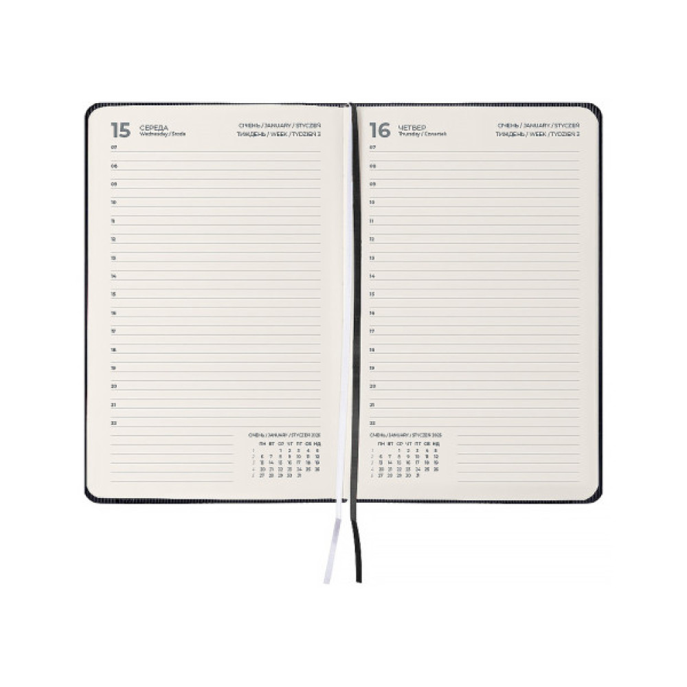 Тижневик Axent датований 2026 Grand Lines, 195х255, чорний (8831-26-01-A)