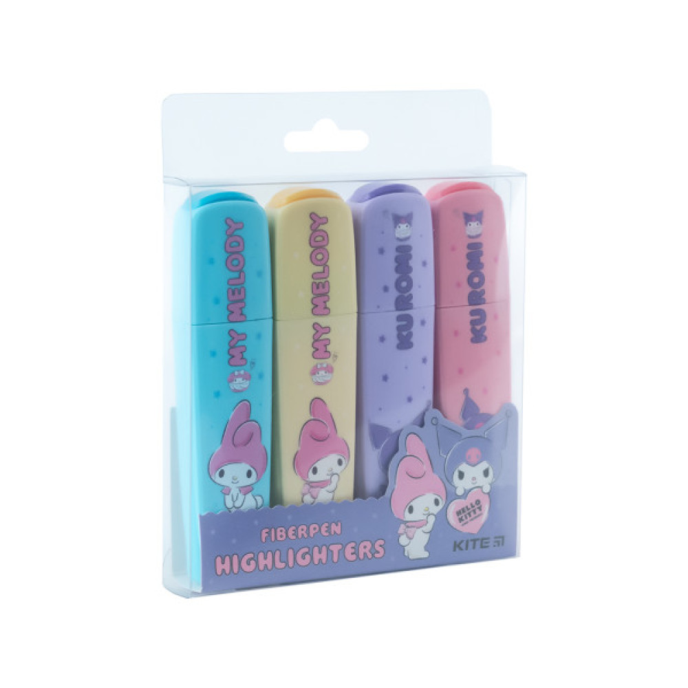 Набір маркерів Kite Highlighter Kuromi, набір з 4-х кольорів (HK24-444)