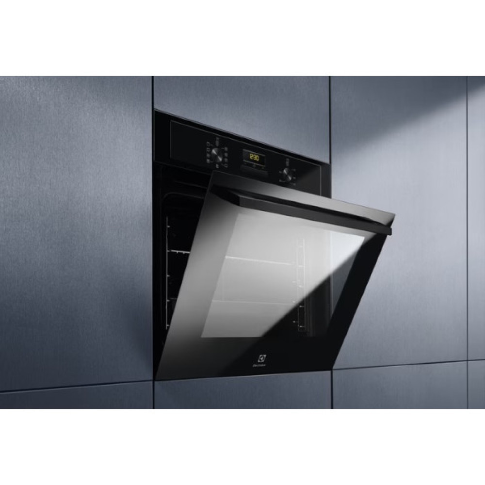 Духова шафа Electrolux електрична, 65л, A, дисплей, конвекція, телескопічні напрямні, чорний