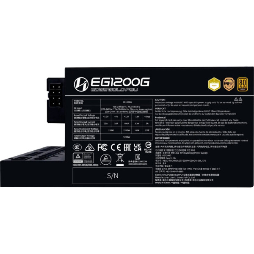 Блок живлення Lian Li 1200W EDGE GOLD Black (G9P.EG1200G.BH00.EU)