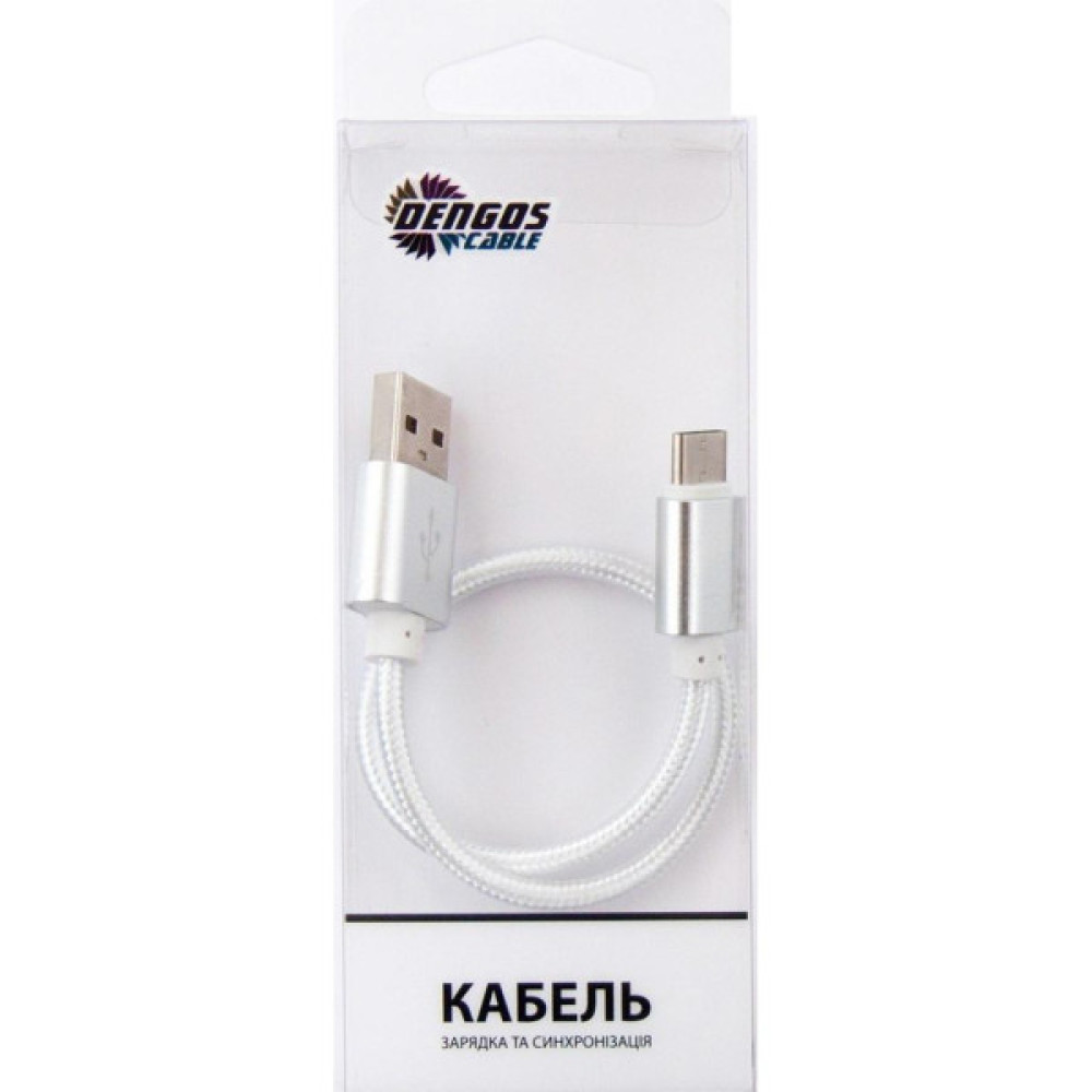 Дата кабель USB 2.0 AM to USB-C 0.2m white Dengos (NTK-TC-SHRT-WHITE)