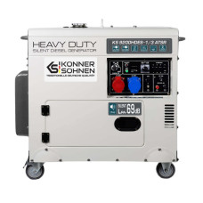 Генератор дизельний Konner&Sohnen KS 9200HDES-1/3 ATSR (EURO V),230/400В,6.5/6.0кВт,7.5/7.0кВт,1/3Фази, АВР(ATS), електростартер, 168кг