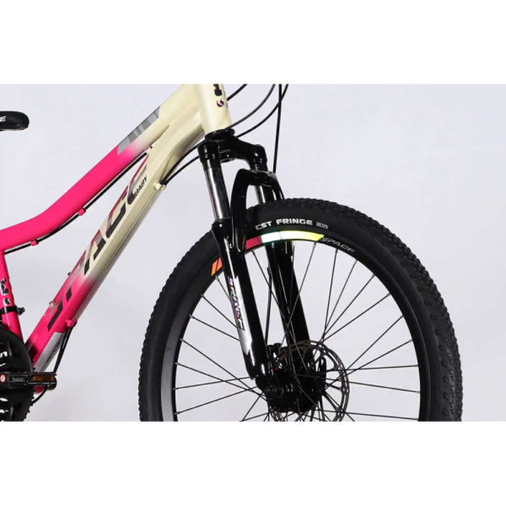 Велосипед Space 26" AURORA DD FR рама-13" ST 2026 біло-рожевий (OPS-SP-26-095)