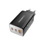 Зарядний пристрій Essager 2xUSB-C + 1xUSB PD67W QC4.0 FCP GaN black (ECT67W-LJB01-Z)