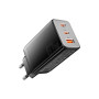 Зарядний пристрій Essager 2xUSB-C + 1xUSB PD67W QC4.0 FCP GaN black (ECT67W-LJB01-Z)
