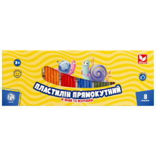 Пластилін Школярик Прямокутний 8 кольорів 184 г (303116002-UA)