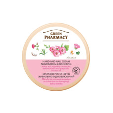 Крем для рук Green Pharmacy Живильно-відновлюючий з мальвою та церамідами 300 мл (4823015914683)