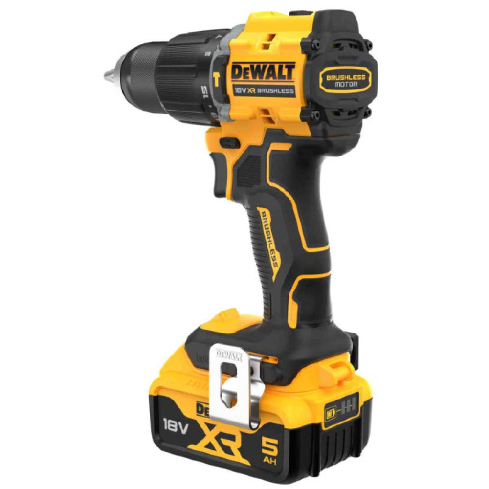 Шуруповерт DeWALT XR Li-Ion 18V 2x5Ah, 74 Нм, 0-450/0-1650 об/хв, 1.17 кг, TSTAK (DCD799P2T)