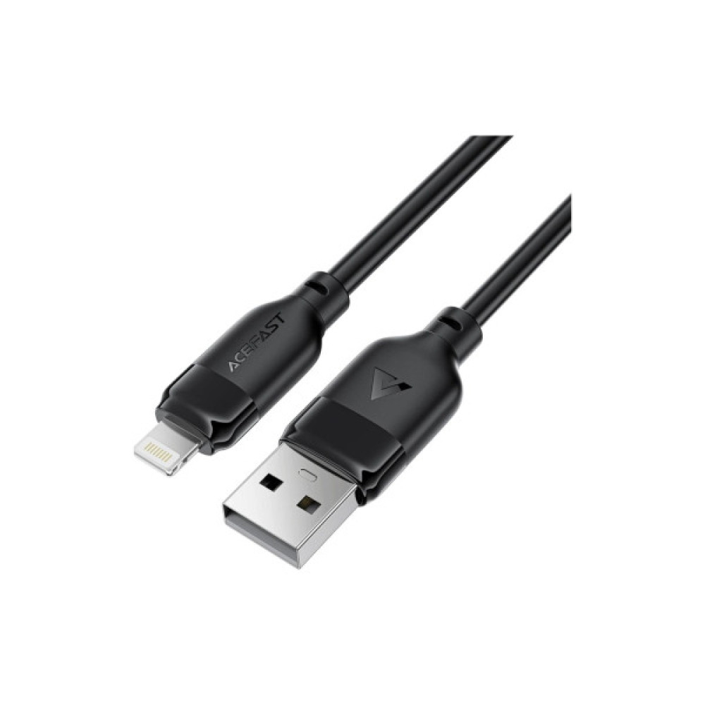 Дата кабель USB 2.0 AM to Lightning 1.2m 2.4A TPE black Acefast (6974316286202)