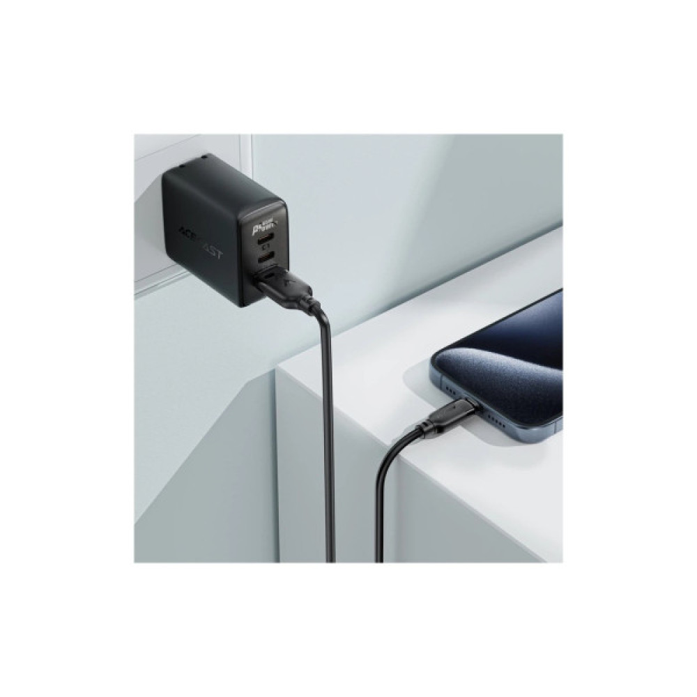 Дата кабель USB 2.0 AM to Lightning 1.2m 2.4A TPE black Acefast (6974316286202)
