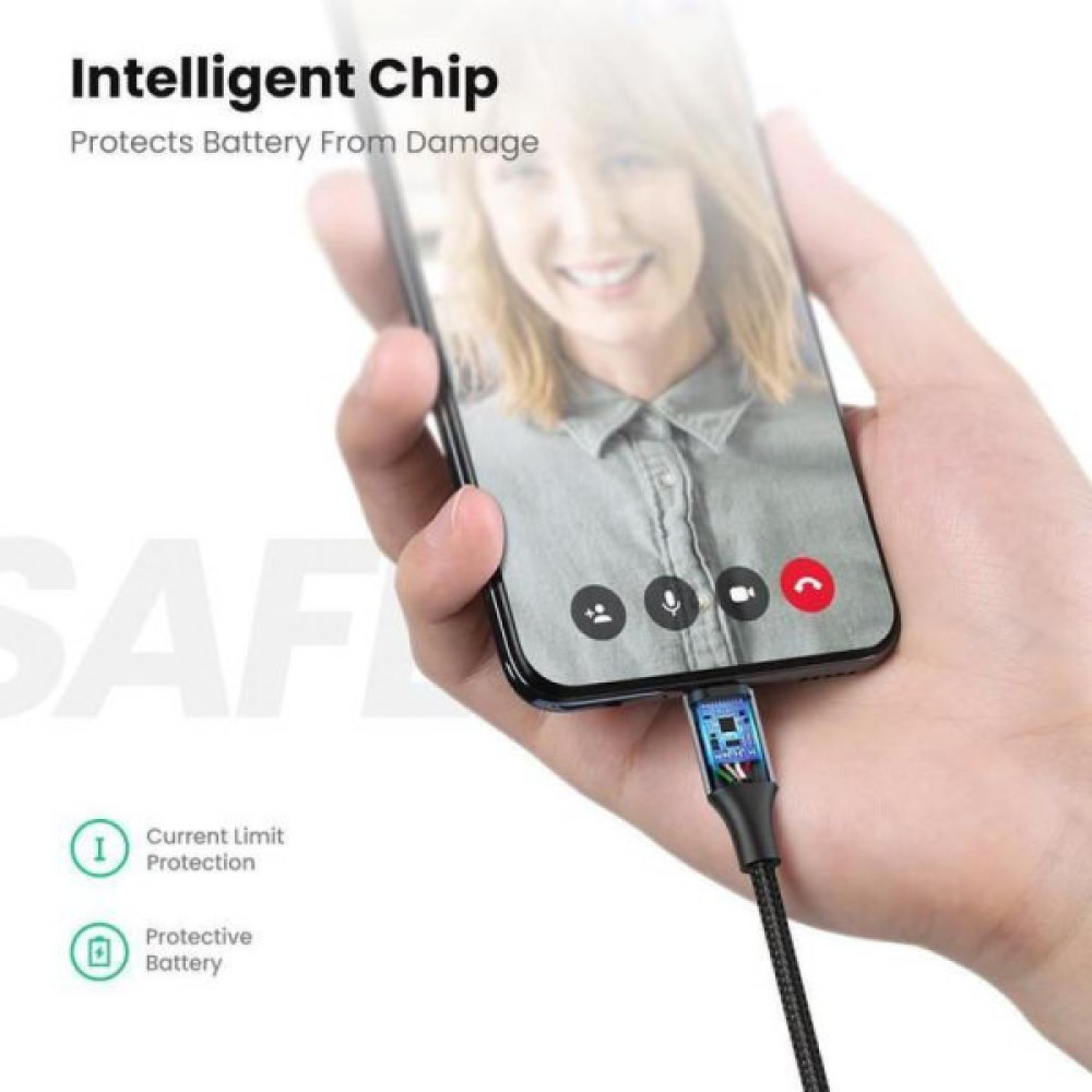 Дата кабель USB 2.0 AM to Micro 5P 2.0m US290 Aluminum Braid Black Ugreen (60148)