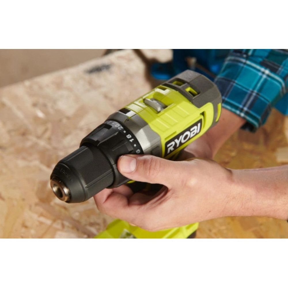Шурупокрут-дриль акумуляторний Ryobi ONE+ RDD18-1C20S 18В 1х2А·год ЗП 52Нм 450·1750об/хв 1.1кг сумка