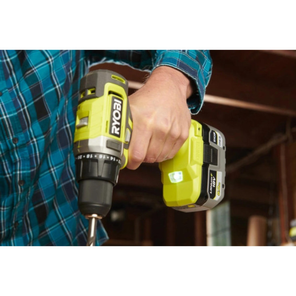 Шурупокрут-дриль акумуляторний Ryobi ONE+ RDD18-1C20S 18В 1х2А·год ЗП 52Нм 450·1750об/хв 1.1кг сумка