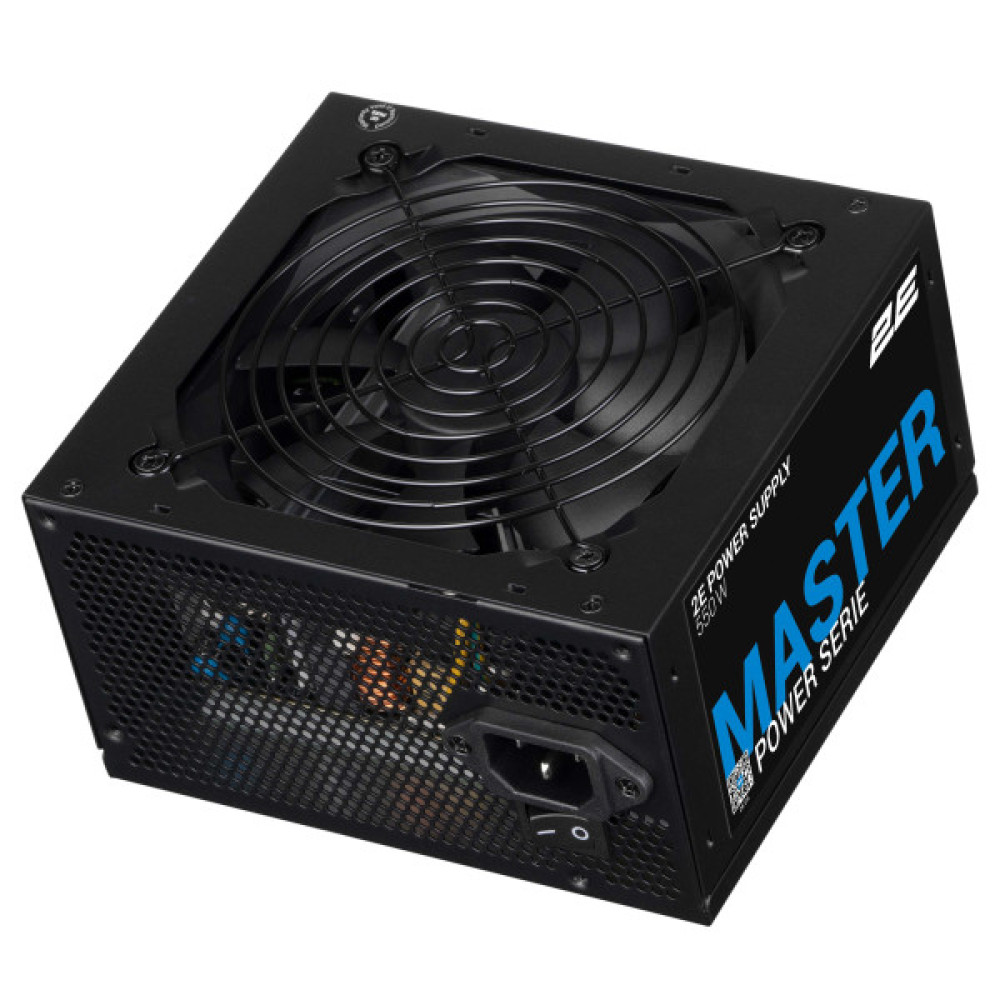 Блок живлення 2E Master Power  (550W), >80%, 80+ White, 120мм, 1xMB 24pin(20+4), 1xCPU 8pin(4+4), 3xMolex, 5xSATA, 2xPCIe 8pin(6+2)