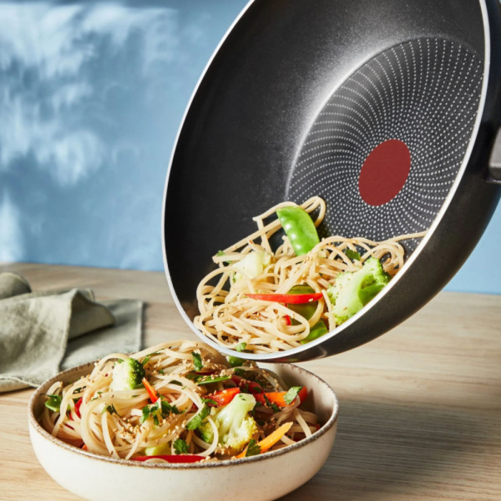 Сковорода Tefal ВОК So'' Light, 28 см, алюміній, бакеліт, чорний (H0561942)