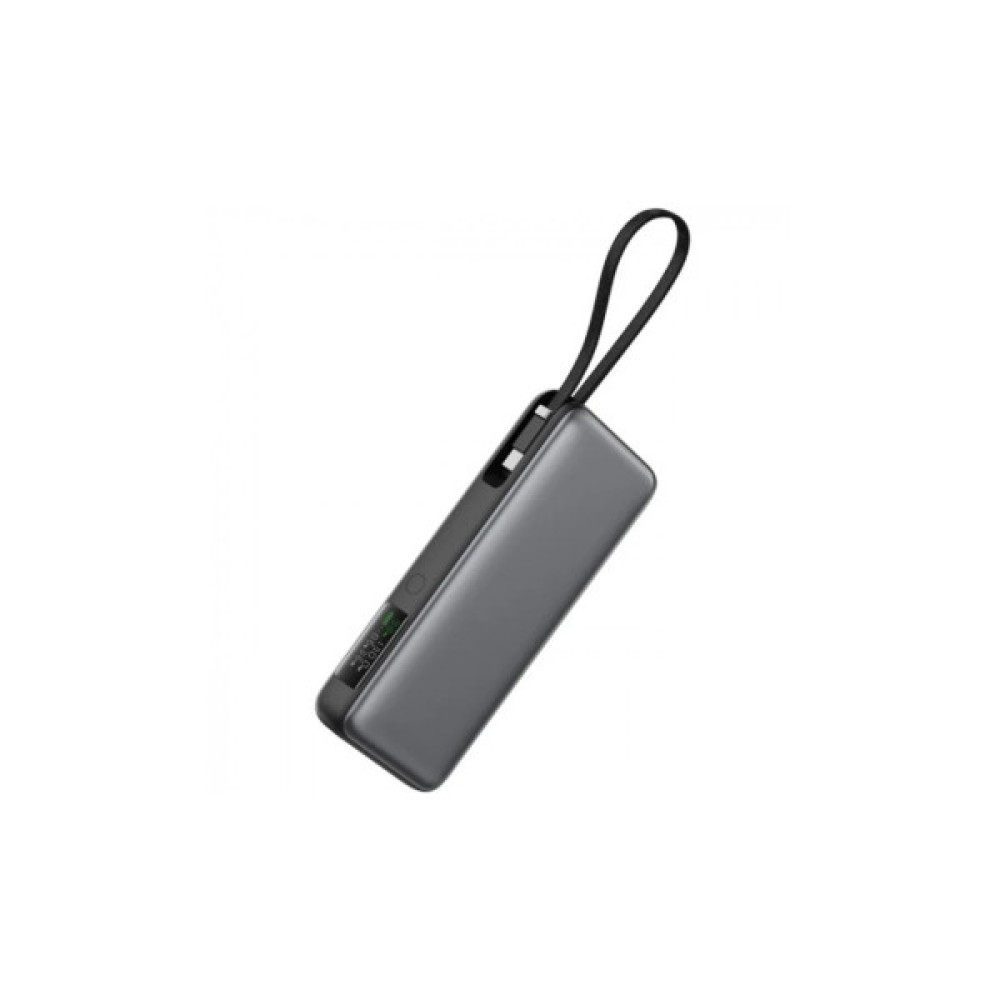 Батарея універсальна Acefast 20000mAh 130W PD, QC/3.0 USB-A+USB-C In/Out,build-in cable M22 Gray (6974316283904)