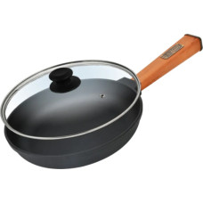 Сковорода Brizoll Optima чавунна з ручкою та скляною кришкою 260х40 мм (O2640-P-C)