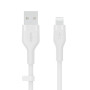 Кабель USB-A > Lightning заряджання/синхронізації Belkin 1м, силіконовий з кліпсою, білий