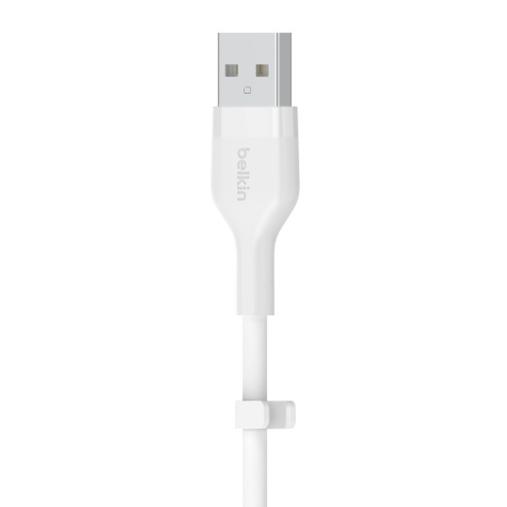 Кабель USB-A > Lightning заряджання/синхронізації Belkin 1м, силіконовий з кліпсою, білий