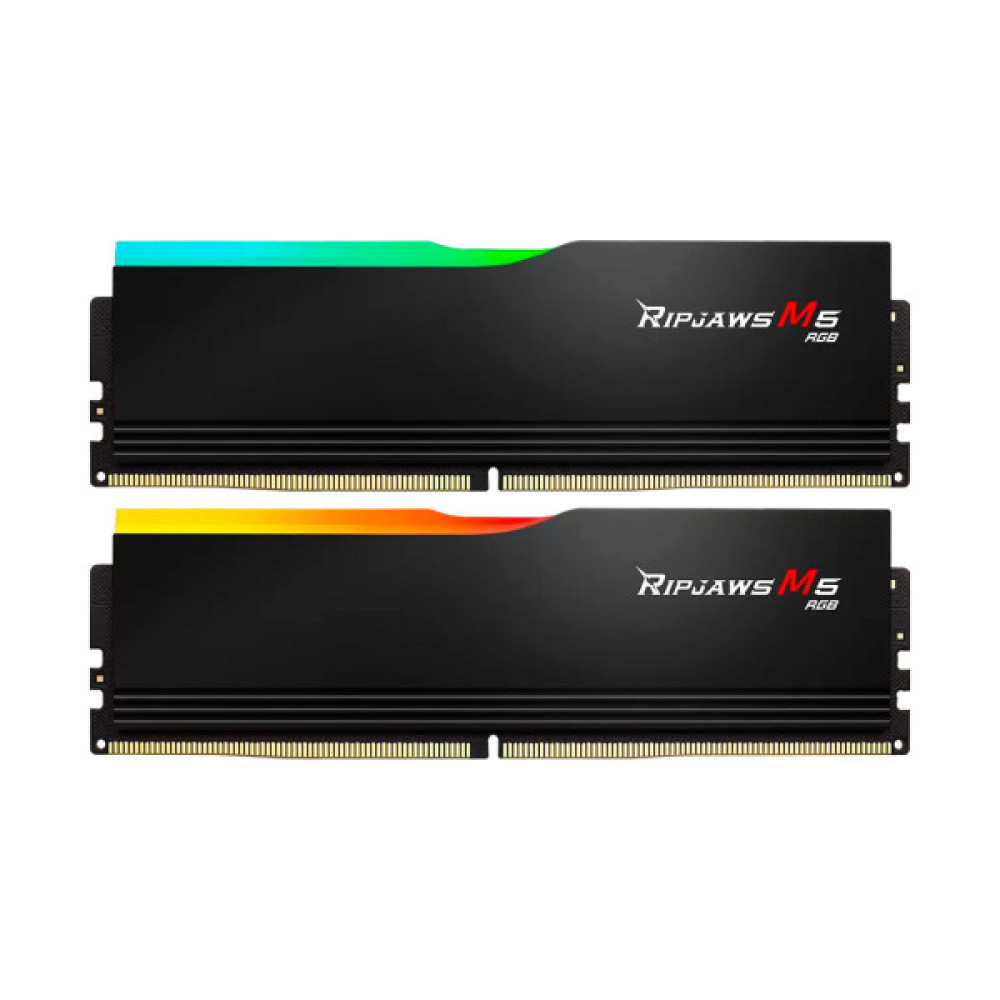 Модуль пам'яті для комп'ютера DDR5 32GB (2x16GB) 6400 MHz Ripjaws M5 RGB Matte Black G.Skill (F5-6400J3648F16GX2-RM5RK)