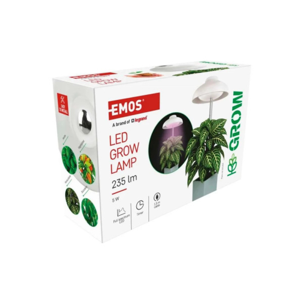 Лампочка EMOS LED лампа для рослин для приміщень, з таймером (Z7901)