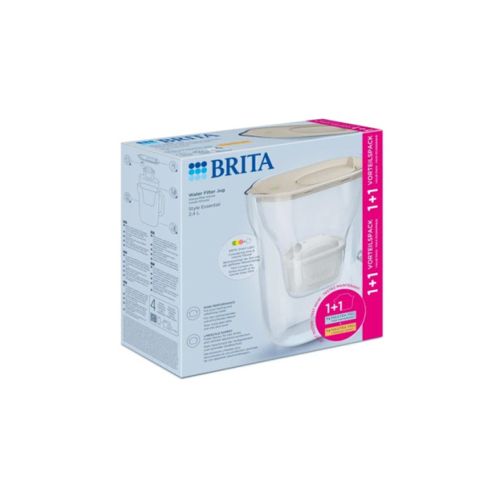 Фільтр-глечик Brita Style Essential MXPro 2.4л (1.4л очищеної води) + 2 картриджа пісочний