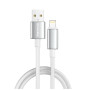 Дата кабель USB 2.0 AM to Lightning 1.0m 3A zinc alloy braided white ColorWay (CW-CBUL098-WT)