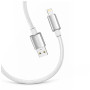 Дата кабель USB 2.0 AM to Lightning 1.0m 3A zinc alloy braided white ColorWay (CW-CBUL098-WT)