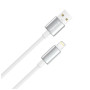 Дата кабель USB 2.0 AM to Lightning 1.0m 3A zinc alloy braided white ColorWay (CW-CBUL098-WT)