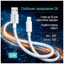 Дата кабель USB 2.0 AM to Lightning 1.0m 3A zinc alloy braided white ColorWay (CW-CBUL098-WT)
