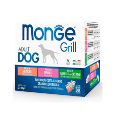 Вологий корм для собак Monge Dog Grill Mix Lamb&Pork&Salmon 12*100 г (8009470017503)