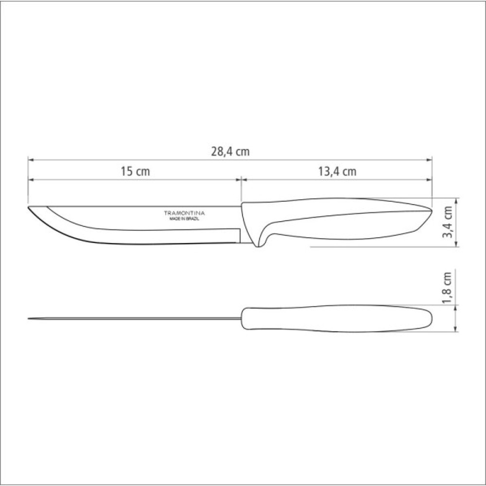 Кухонний ніж Tramontina Plenus Light Grey Meat 152 мм (23423/136)