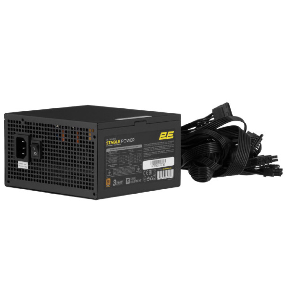 Блок живлення 2E GAMING Stable Power ATX3.1 (500W), >85%, 80+ Bronze, 120мм, 1xMB 24pin(20+4), 2xCPU 8pin(4+4), 3xMolex, 6xSATA, 2xPCIe 8pin(6+2)