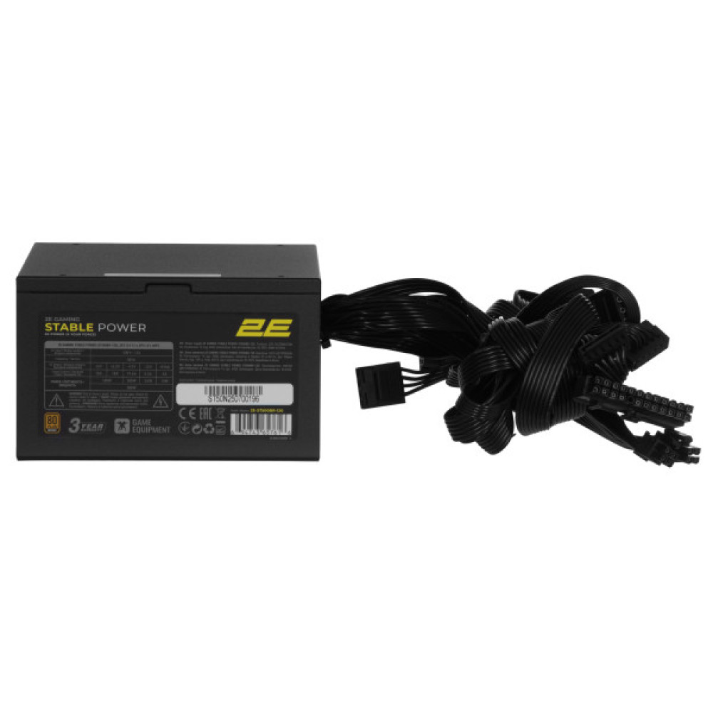 Блок живлення 2E GAMING Stable Power ATX3.1 (500W), >85%, 80+ Bronze, 120мм, 1xMB 24pin(20+4), 2xCPU 8pin(4+4), 3xMolex, 6xSATA, 2xPCIe 8pin(6+2)
