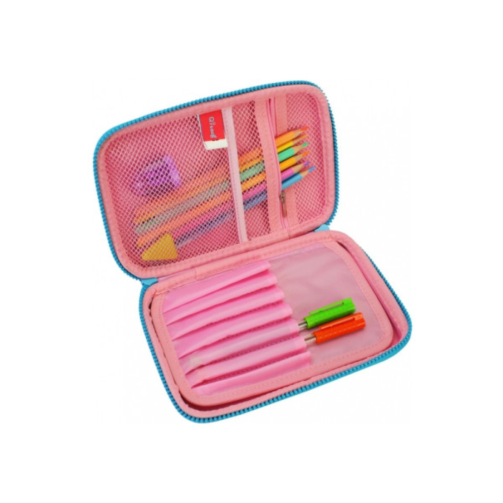 Пенал Cool For School з тисненням 1 відділення Фуксія (QT-5625-Rosered)